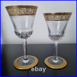 SAINT LOUIS THISTLE 2 Verres Vin Rouge et Blanc Cristal Taillé Signé A L'Or Fin SAINT LOUIS THISTLE 2 Verres Vin Rouge et Blanc Cristal Taillé Signé A L'Or Fin