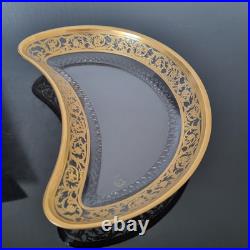 SAINT LOUIS THISTLE Assiette A Salade Cristal Taillé Signé A L'Or Fin