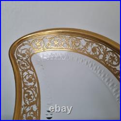 SAINT LOUIS THISTLE Assiette A Salade Cristal Taillé Signé A L'Or Fin