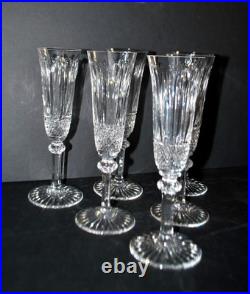 SAINT-LOUIS TOMMY x6 Flûtes champagne en cristal taillé diamant signé H18.5