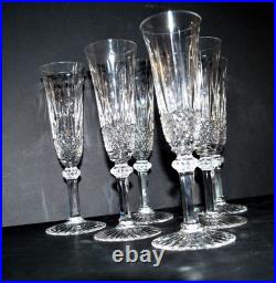 SAINT-LOUIS TOMMY x6 Flûtes champagne en cristal taillé diamant signé H18.5