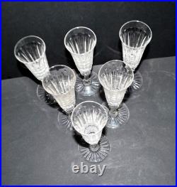 SAINT-LOUIS TOMMY x6 Flûtes champagne en cristal taillé diamant signé H18.5