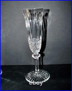 SAINT-LOUIS TOMMY x6 Flûtes champagne en cristal taillé diamant signé H18.5
