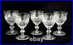 SAINT-LOUIS TRIANON 5 Verres à Vin Rouge en Cristal Taillé Ht 12cm