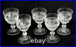 SAINT-LOUIS TRIANON 5 Verres à Vin Rouge en Cristal Taillé Ht 12cm