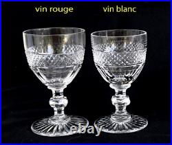 SAINT-LOUIS TRIANON 5 Verres à Vin Rouge en Cristal Taillé Ht 12cm