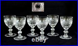 SAINT-LOUIS TRIANON 6 Verres à Vin Blanc Cristal Taillé Ht 11,5cm Signés SAINT-LOUIS TRIANON 6 Verres à Vin Blanc Cristal Taillé Ht 11,5cm Signés