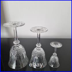 SAINT LOUIS Tommy Signé 3 Verres Vin Rouge Blanc Liqueur Cristal Taillé