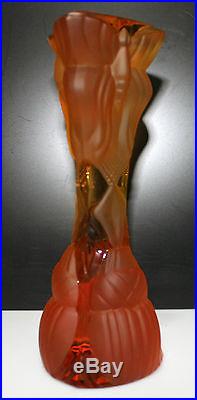 SAINT-LOUIS, Totem en cristal moulé, ton ambre (225ème anniversaire)