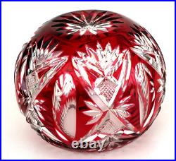 SAINT-LOUIS Vase Boule en Cristal Taillé Rouge Rubis