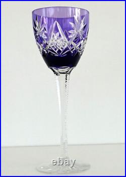 SAINT-LOUIS Verre à Vin du Rhin Roemer Cristal Doublé Améthyste Taillé ca 1930