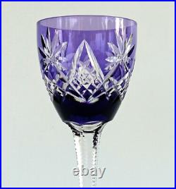 SAINT-LOUIS Verre à Vin du Rhin Roemer Cristal Doublé Améthyste Taillé ca 1930