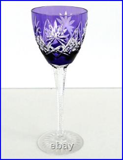 SAINT-LOUIS Verre à Vin du Rhin Roemer Cristal Doublé Améthyste Taillé ca 1930
