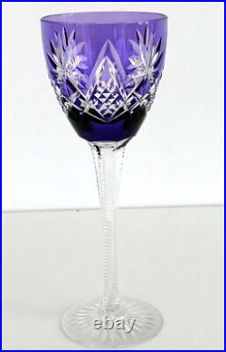 SAINT-LOUIS Verre à Vin du Rhin Roemer Cristal Doublé Améthyste Taillé ca 1930