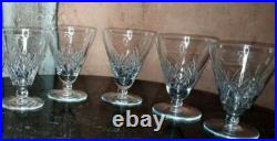 SAINT LOUIS modèle Astrid 5 verres ancien cristal taillé estampillés h 9,1cm