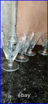 SAINT LOUIS modèle Astrid 5 verres ancien cristal taillé estampillés h 9,1cm SAINT LOUIS modèle Astrid 5 verres ancien cristal taillé estampillés h 9,1cm