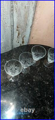 SAINT LOUIS modèle Astrid 5 verres ancien cristal taillé estampillés h 9,1cm