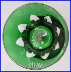 SAINT LOUIS superbe verre à pied en cristal coloré vert modèle JERSEY 19 cm