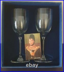SAINT LOUIS, très jolie paire de verres à vin en cristal, modèle Monot Oléo