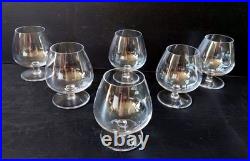 SERIE 6 VERRES A COGNAC ARMAGNAC CRISTAL SIGNE ST LOUIS HT 9.8 cm