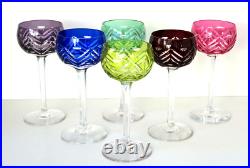 SERVICE A LIQUEUR Carafe + 6 Verres Cristal Taillé Doublé Couleur Saint-Louis