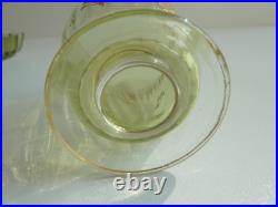 SERVICE DE NUIT en cristal teinté vert BACCARAT / DAUM / ST LOUIS /ST DENIS