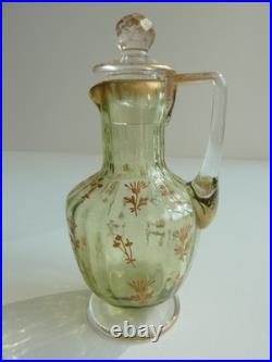 SERVICE DE NUIT en cristal teinté vert BACCARAT / DAUM / ST LOUIS /ST DENIS