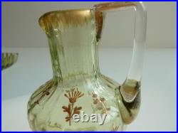 SERVICE DE NUIT en cristal teinté vert BACCARAT / DAUM / ST LOUIS /ST DENIS