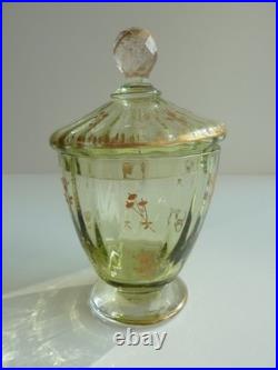 SERVICE DE NUIT en cristal teinté vert BACCARAT / DAUM / ST LOUIS /ST DENIS