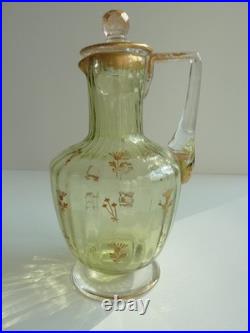 SERVICE DE NUIT en cristal teinté vert BACCARAT / DAUM / ST LOUIS /ST DENIS