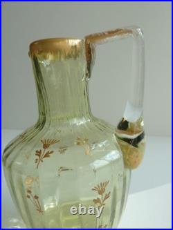 SERVICE DE NUIT en cristal teinté vert BACCARAT / DAUM / ST LOUIS /ST DENIS