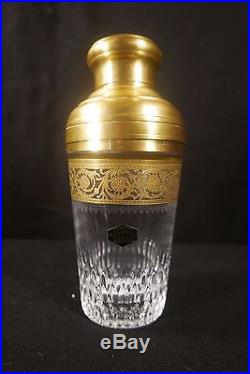 Shaker En Cristal De Saint Louis Modèle Thistle Doré À L'or Fin