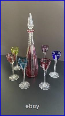 ST1 Cristal De Saint Louis, Service à Porto 6 Verres + Carafe État Impeccable ST1 Cristal De Saint Louis, Service à Porto 6 Verres + Carafe État Impeccable