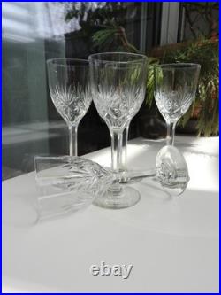 ST LOUIS 5 anciens verres de table en cristal taille modèle MASSENET h. 13,3