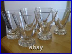 ST LOUIS 6 ANCIENS VERRES A APERITIF CRISTAL MODELE DIAMANTS 1930 ht 7,5 cm ST LOUIS 6 ANCIENS VERRES A APERITIF CRISTAL MODELE DIAMANTS 1930 ht 7,5 cm