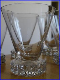 ST LOUIS 6 ANCIENS VERRES A APERITIF CRISTAL MODELE DIAMANTS 1930 ht 7,5 cm ST LOUIS 6 ANCIENS VERRES A APERITIF CRISTAL MODELE DIAMANTS 1930 ht 7,5 cm