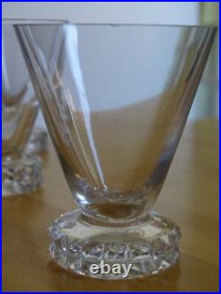 ST LOUIS 6 ANCIENS VERRES A APERITIF CRISTAL MODELE DIAMANTS 1930 ht 7,5 cm ST LOUIS 6 ANCIENS VERRES A APERITIF CRISTAL MODELE DIAMANTS 1930 ht 7,5 cm
