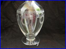ST LOUIS, CARAFE EN CRISTAL GRAVE, MODELE MADRID, EPOQUE DEBUT XXème