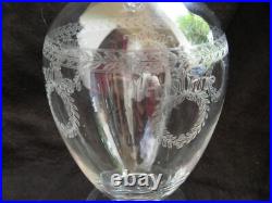 ST LOUIS, CARAFE EN CRISTAL GRAVE, MODELE MADRID, EPOQUE DEBUT XXème