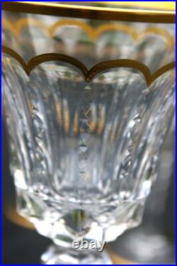 ST LOUIS Excellence 4 grands Verres à vin en cristal taillé doré H 22,4cm