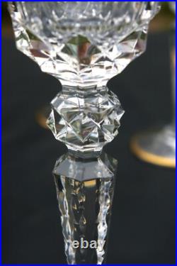 ST LOUIS Excellence 4 grands Verres à vin en cristal taillé doré H 22,4cm