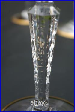 ST LOUIS Excellence 4 grands Verres à vin en cristal taillé doré H 22,4cm