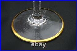 ST LOUIS Excellence 4 grands Verres à vin en cristal taillé doré H 22,4cm