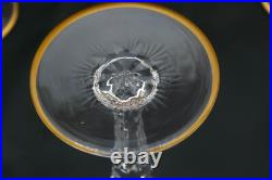 ST LOUIS Excellence 4 grands Verres à vin en cristal taillé doré H 22,4cm