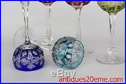 Série de 5 verres à vin du Rhin Roemer en cristal de Saint Louis Niepce