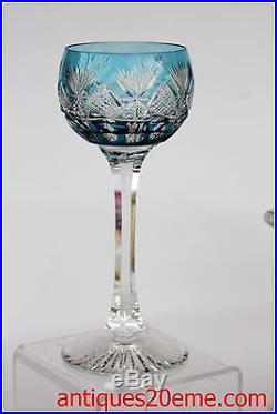 Série de 5 verres à vin du Rhin Roemer en cristal de Saint Louis Niepce