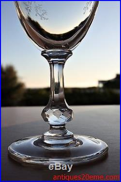 Série de 6 verres à eau en cristal de Saint Louis modèle Cléo