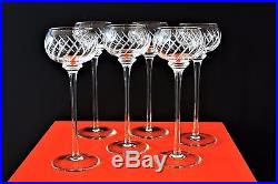Série de 6 verres à vin du Rhin en cristal de St Louis Hermès Fanfare Neufs