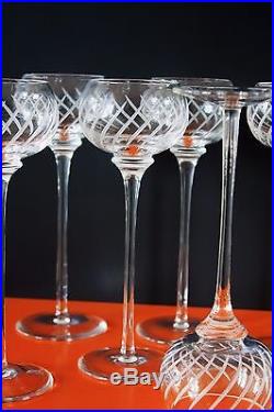 Série de 6 verres à vin du Rhin en cristal de St Louis Hermès Fanfare Neufs