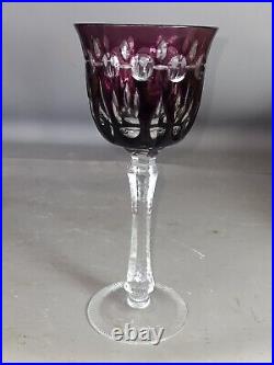 Saint Louis 2 anciens verres en cristal doublé taillé Parfait état SB